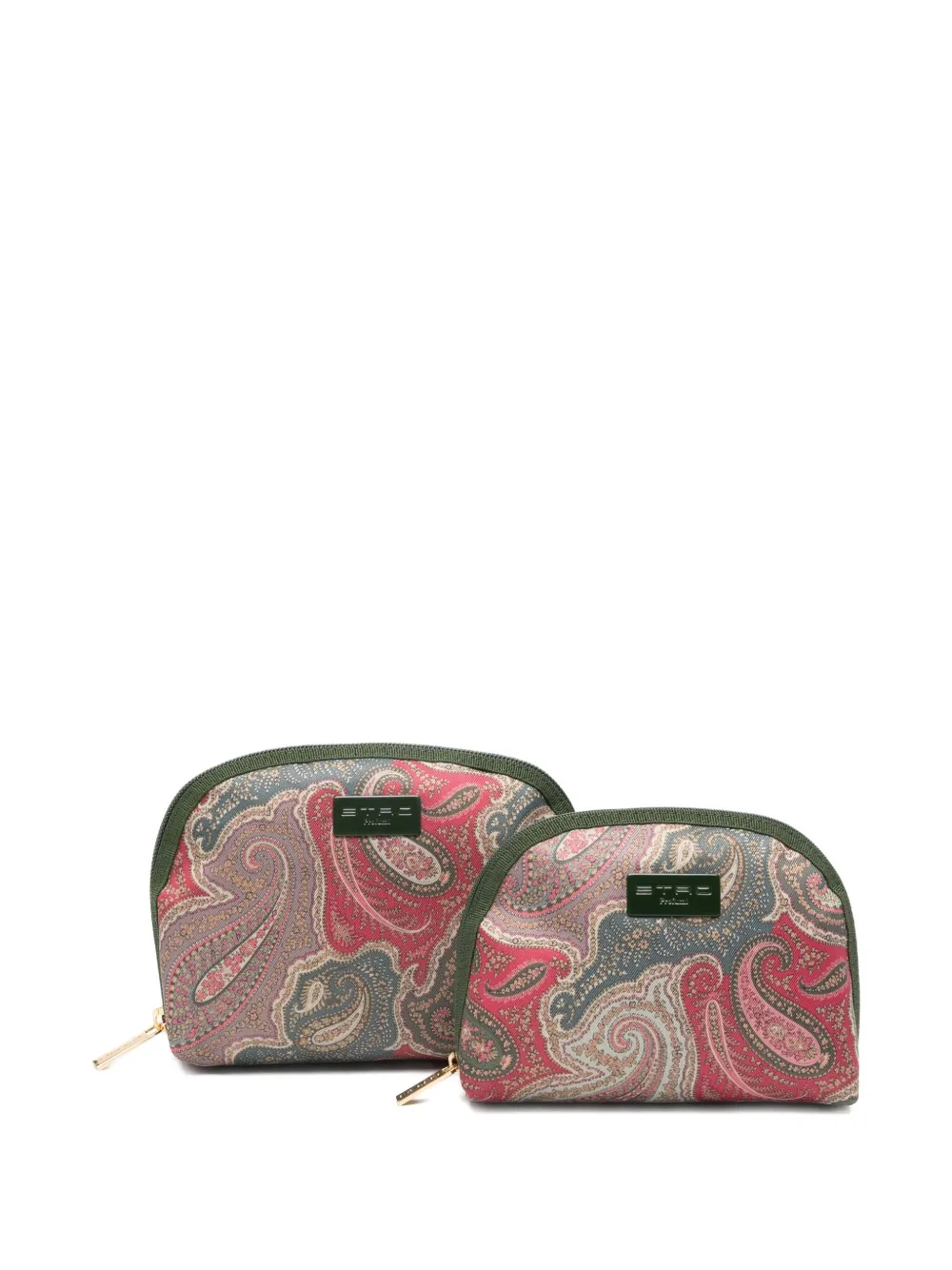 Etro Paisley-pattern Makeup Bag (set Of Two) In Green