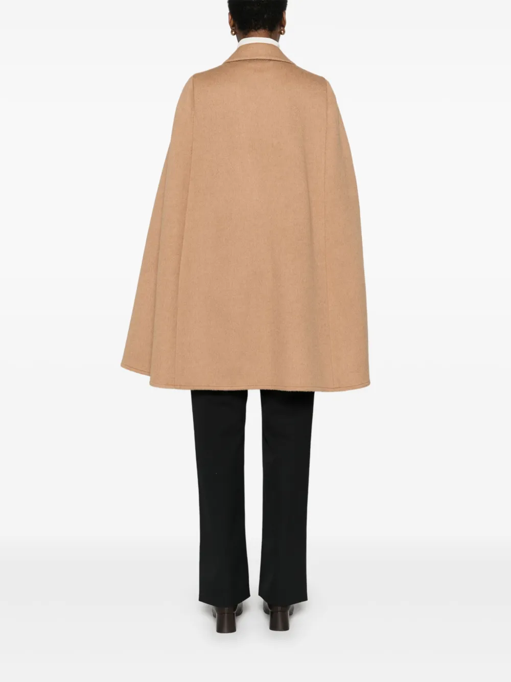 Max Mara Wollen jas met dubbele rij knopen Bruin