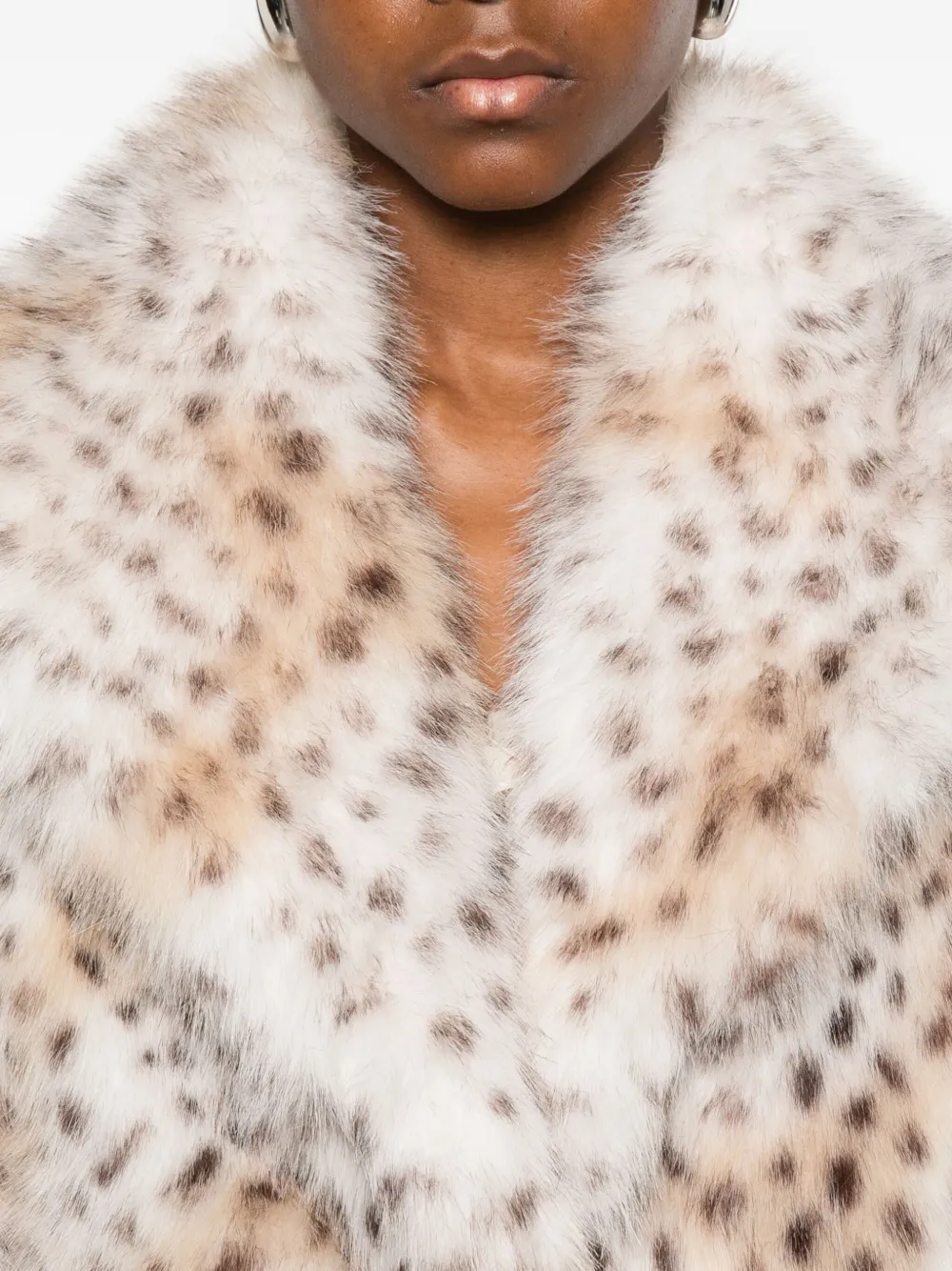 Thelaurent Faux Fur Coat In Animal Print