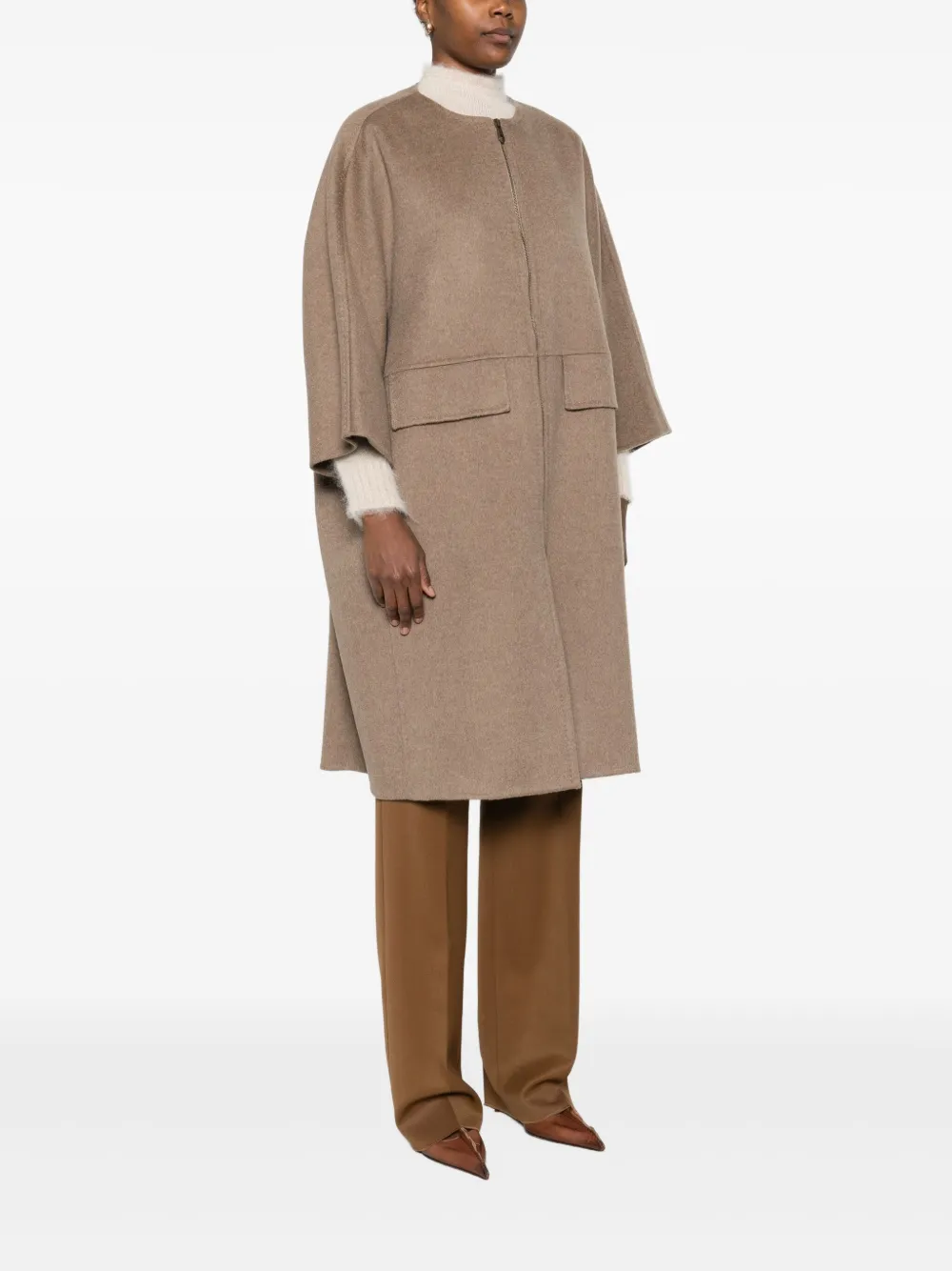 Max Mara Kasjmier jas Bruin