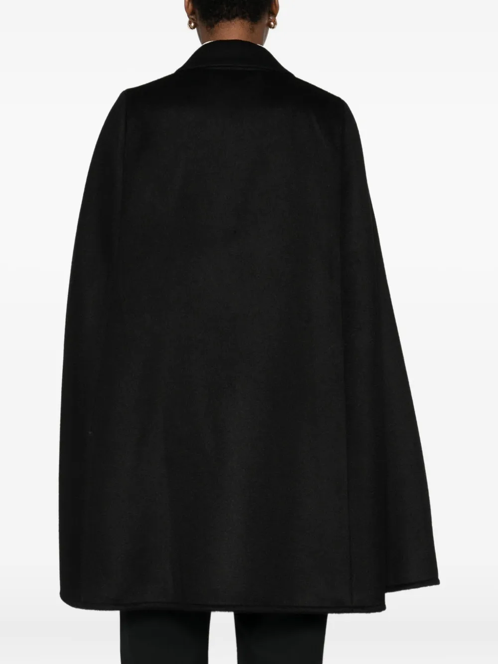 Max Mara Double-breasted Poncho In Black