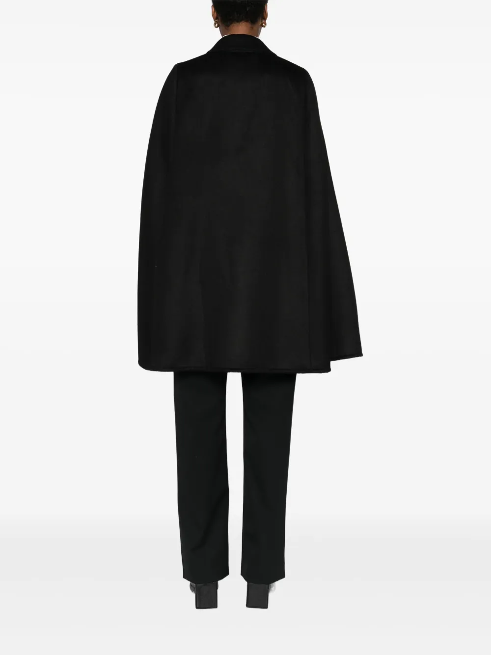 Max Mara Poncho met dubbele rij knopen Zwart