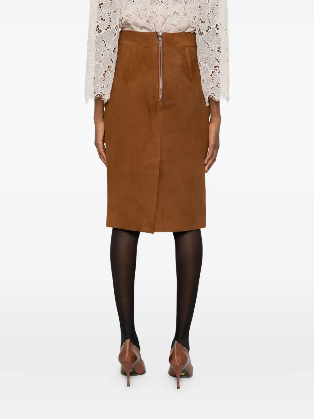 Thelaurent Leather Skirts In Brown