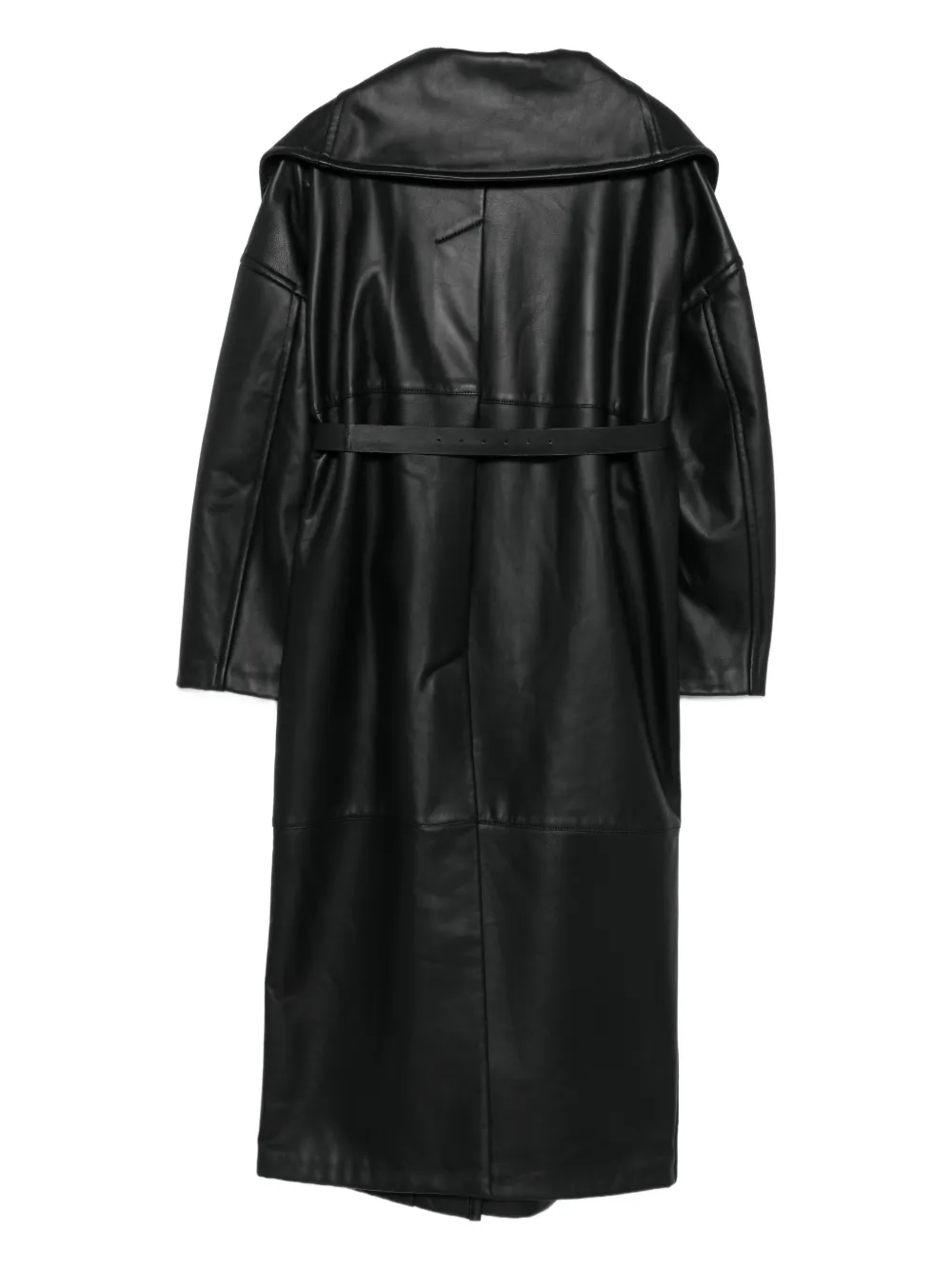 Sportmax Leren jas met ceintuur - Zwart