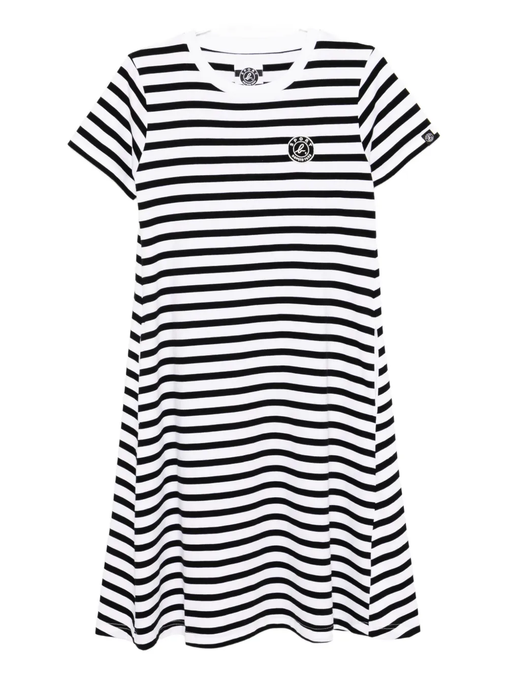 Sport B. By Agnès B. Logoed Stripe Dress In Black