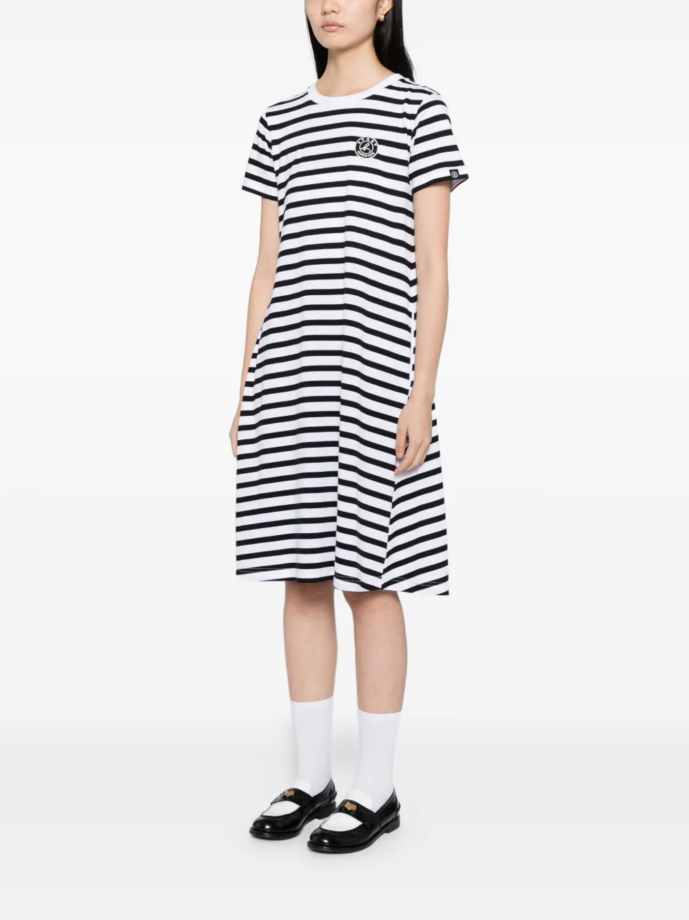 Sport B. By Agnès B. Logoed Stripe Dress In Black