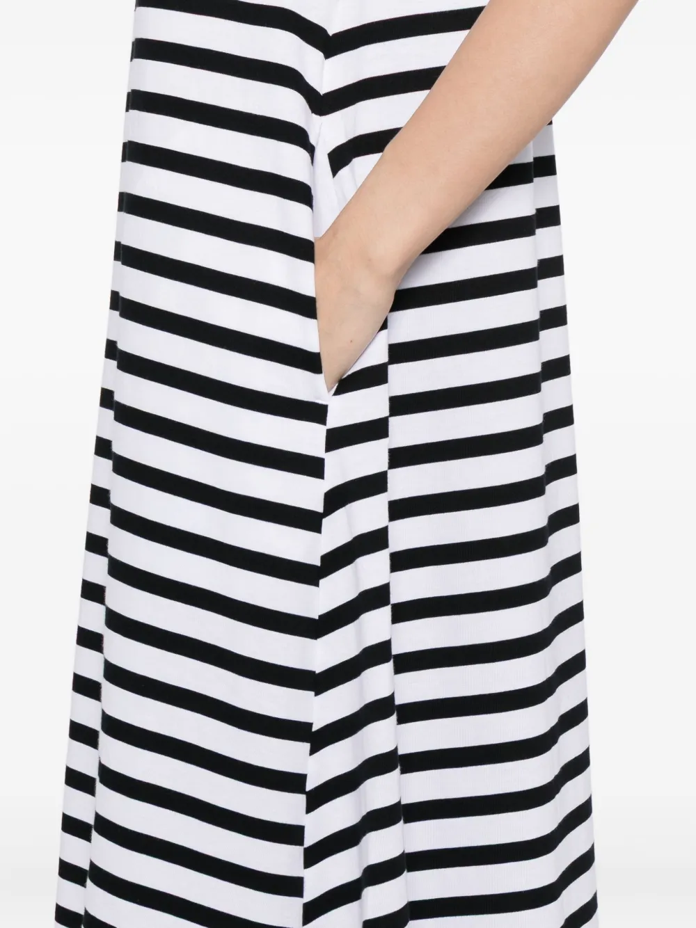 Sport B. By Agnès B. Logoed Stripe Dress In Black