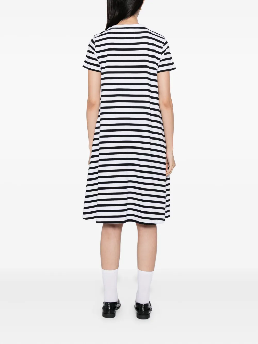 Sport B. By Agnès B. Logoed Stripe Dress In Black
