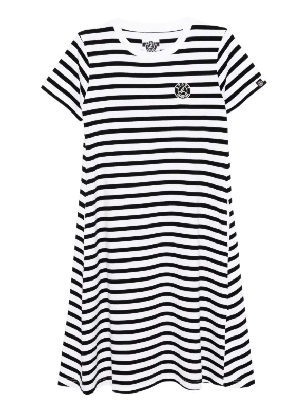 SPORT By Agnès Robe Rayée à Motif Monogrammé Noir