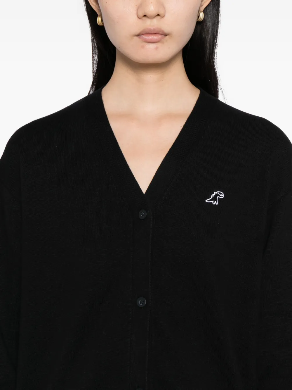 Sport B. By Agnès B. Dino Embroidered Cardigan In Black