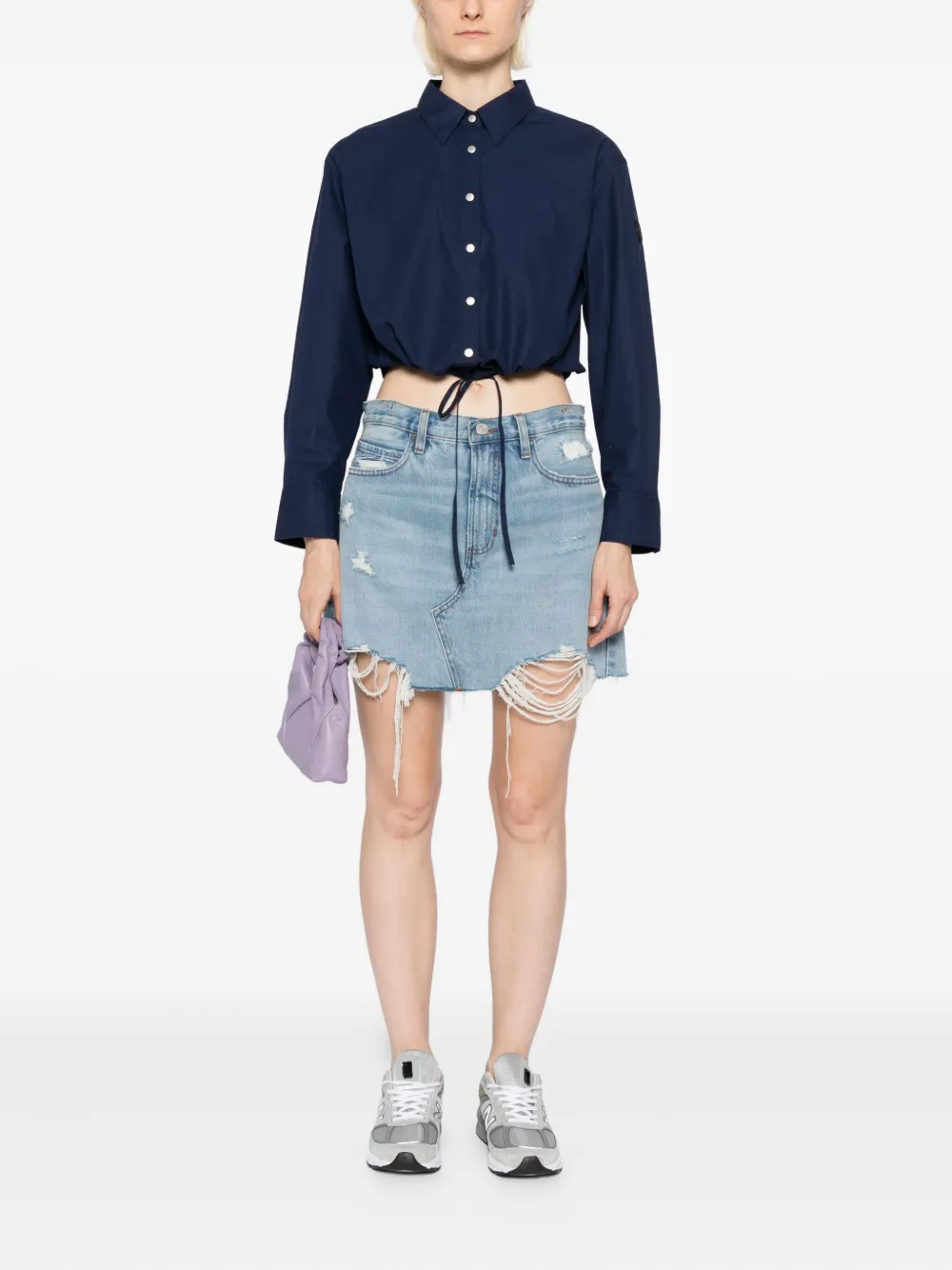 Sport B. By Agnès B. Cropped Long-sleeves Shirt In Blue