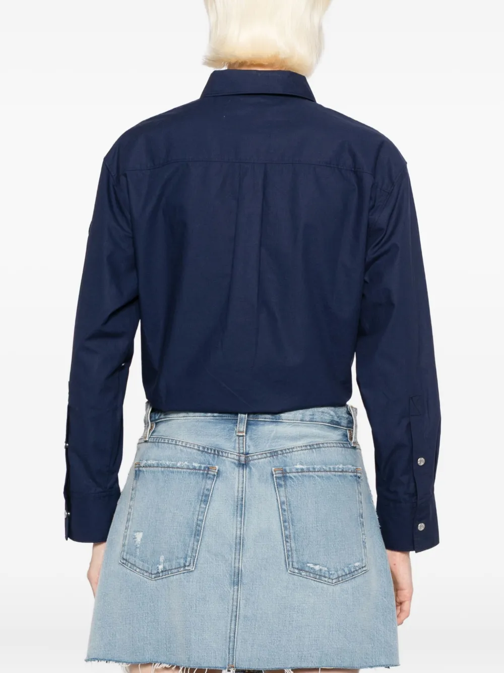 Sport B. By Agnès B. Cropped Long-sleeves Shirt In Blue