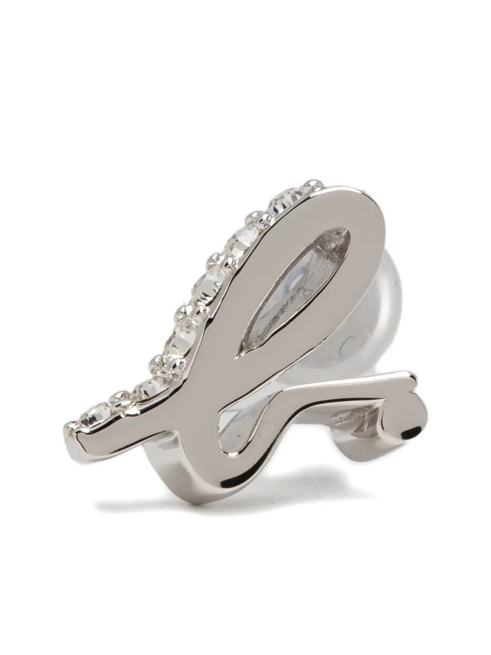 agnès b.  logo-plaque earrings | Silver | Image 1
