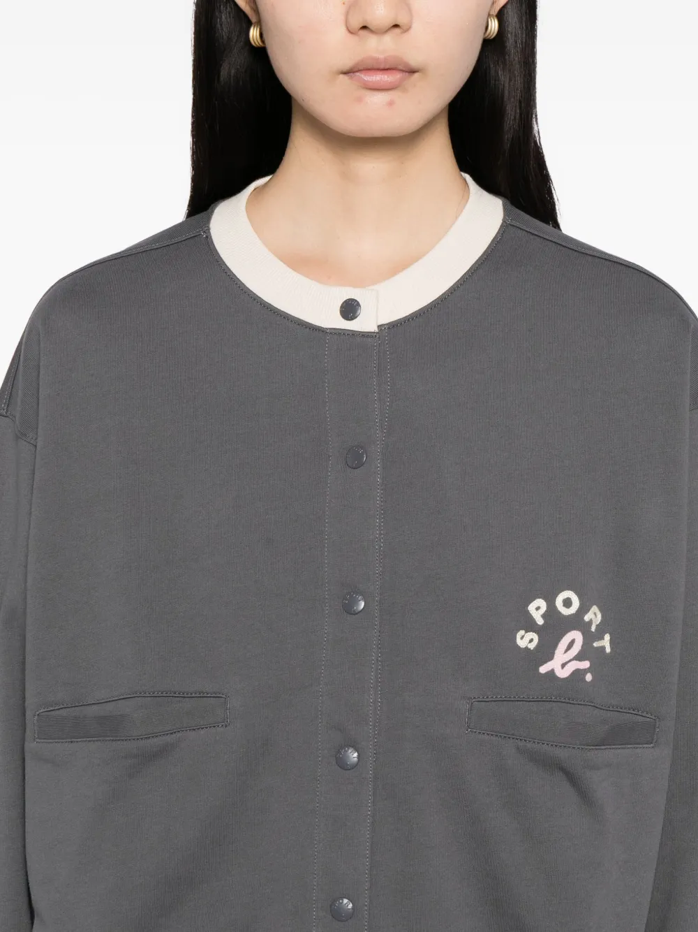 Sport B. By Agnès B. Sporty Snap Cardigan In Gray