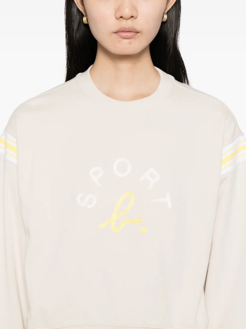 Sport B. By Agnès B. Cropped-sweatshirt In Metallic