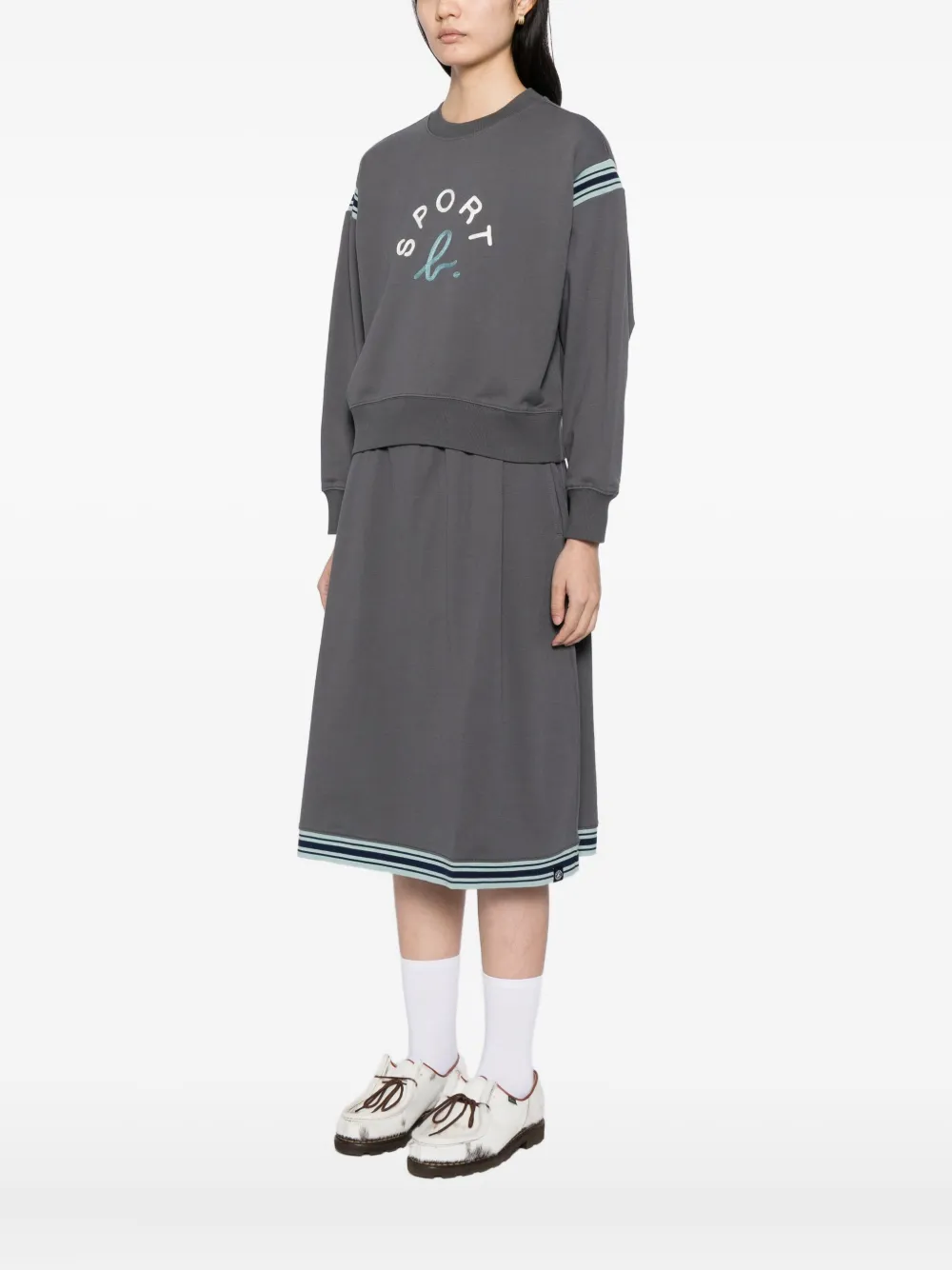 Sport B. By Agnès B. Cropped-sweatshirt In Gray