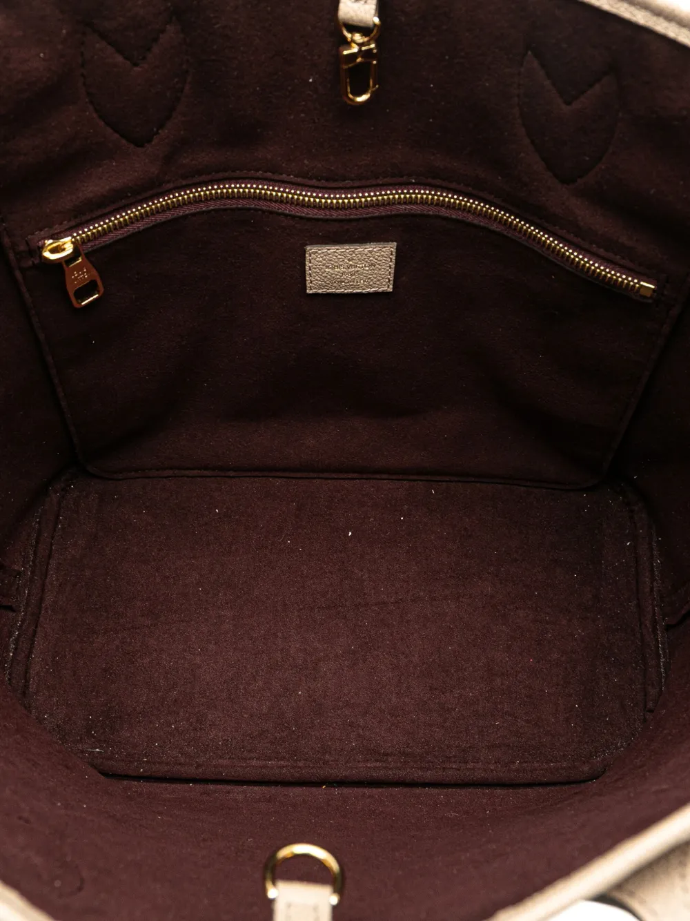 Pre-owned Louis Vuitton 2021-2025 Monogram Giant Empreinte Neverfull Mm Tote Bag In Brown