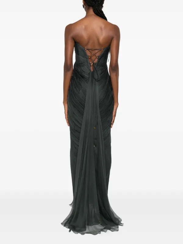 Maria Lucia Hohan シルク マキシ イブニングドレス 未使用 Maria Lucia Hohan Esteri Maxi Dress | Green | FARFETCH