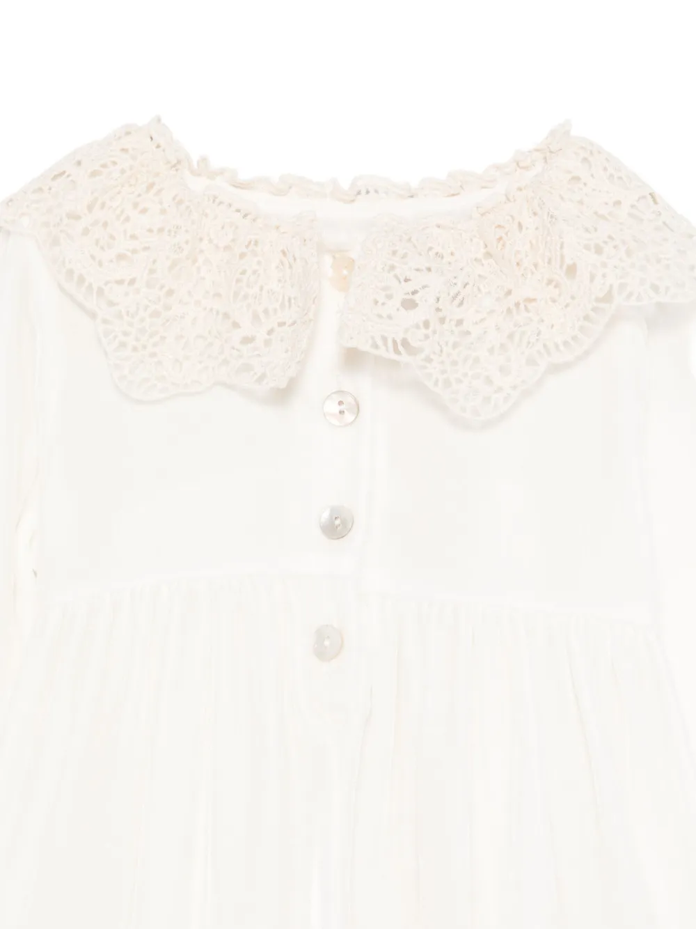 JESURUM BABY Jurk met gehaakte kraag Wit