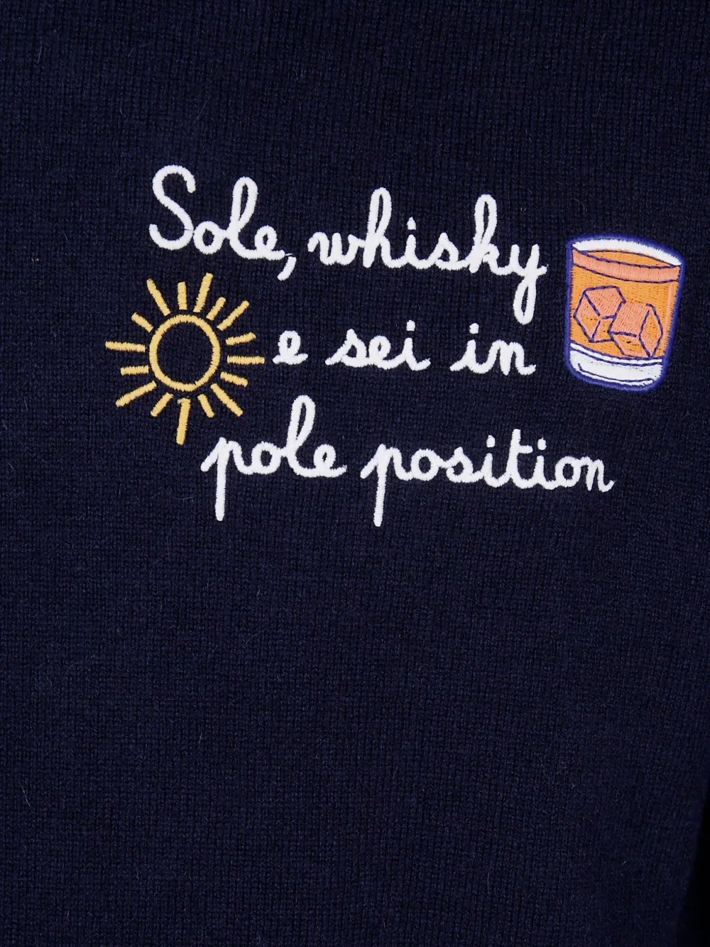 Mc2 Saint Barth Heron Embroidered Sweater In Blue
