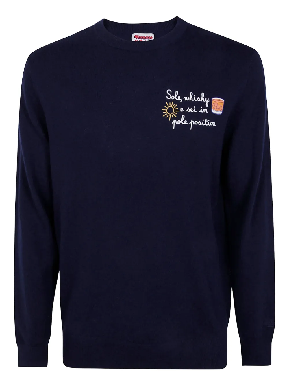 Mc2 Saint Barth Heron Embroidered Sweater In Blue