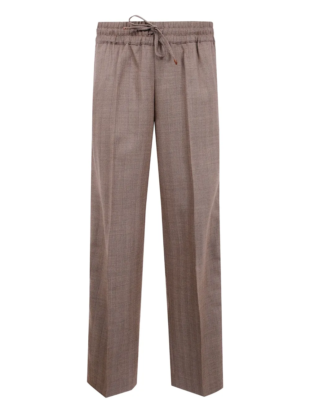Drôle De Monsieur Chevron Pattern Wide Leg Trousers In Neutral