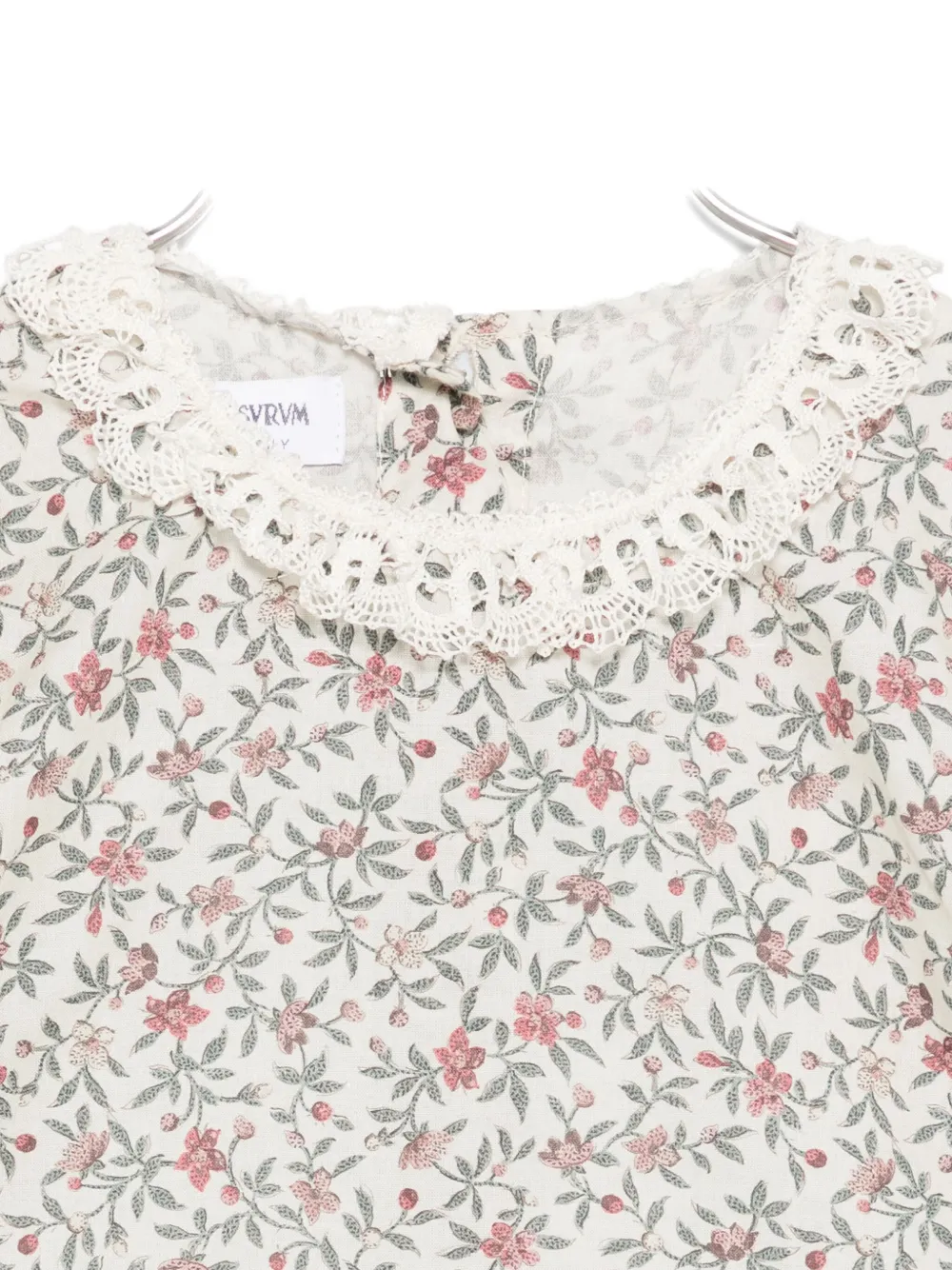 Jesurum Baby Floral-print Lace-trim Blouse In Multi