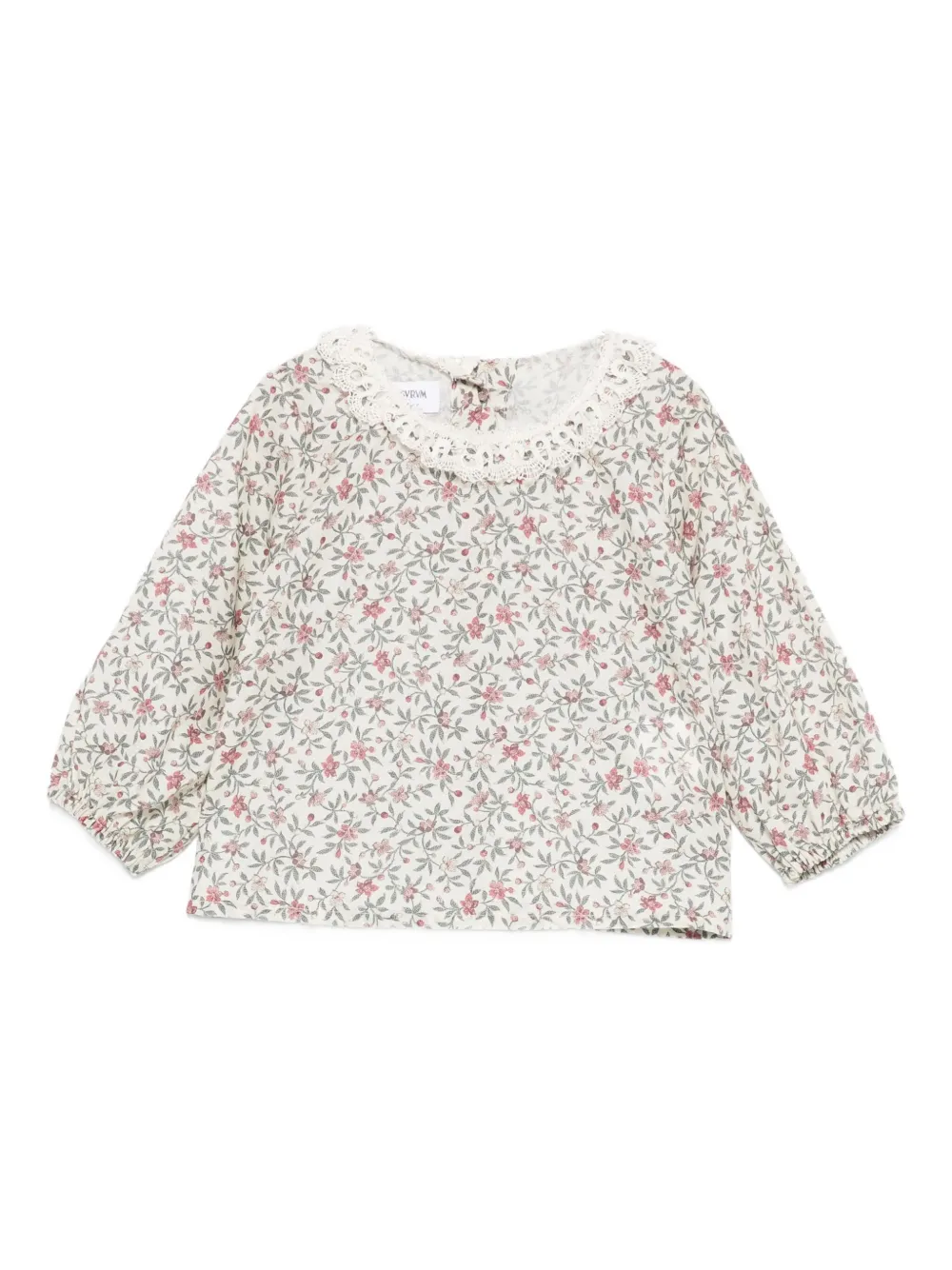 Jesurum Baby Floral-print Lace-trim Blouse In Multi