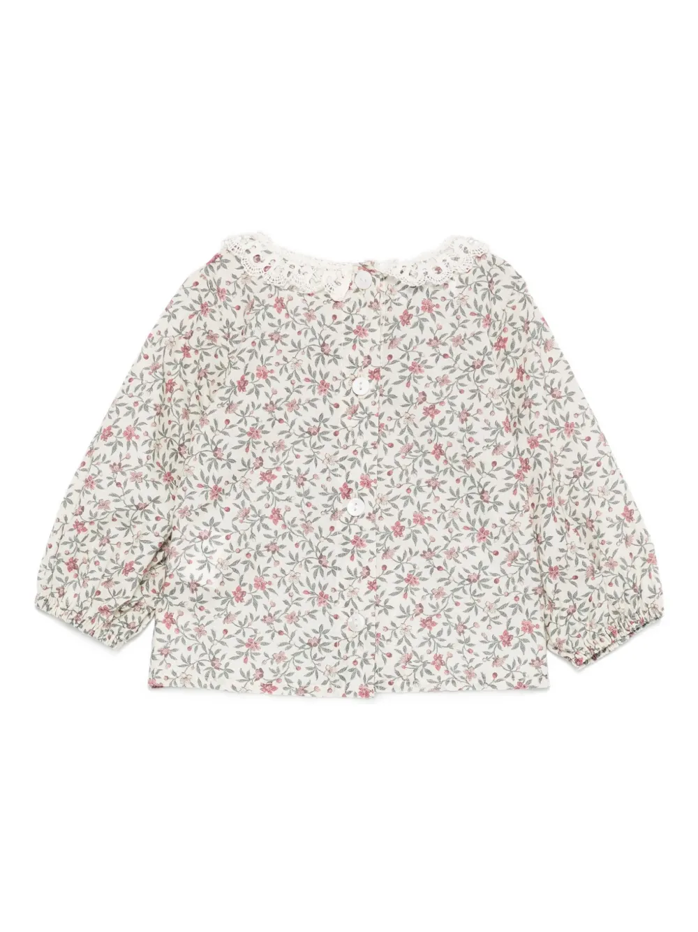 JESURUM BABY floral-print lace-trim blouse - Beige
