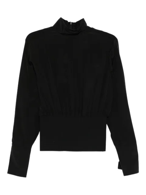 Sportmax blusa de seda con cuello de tortuga