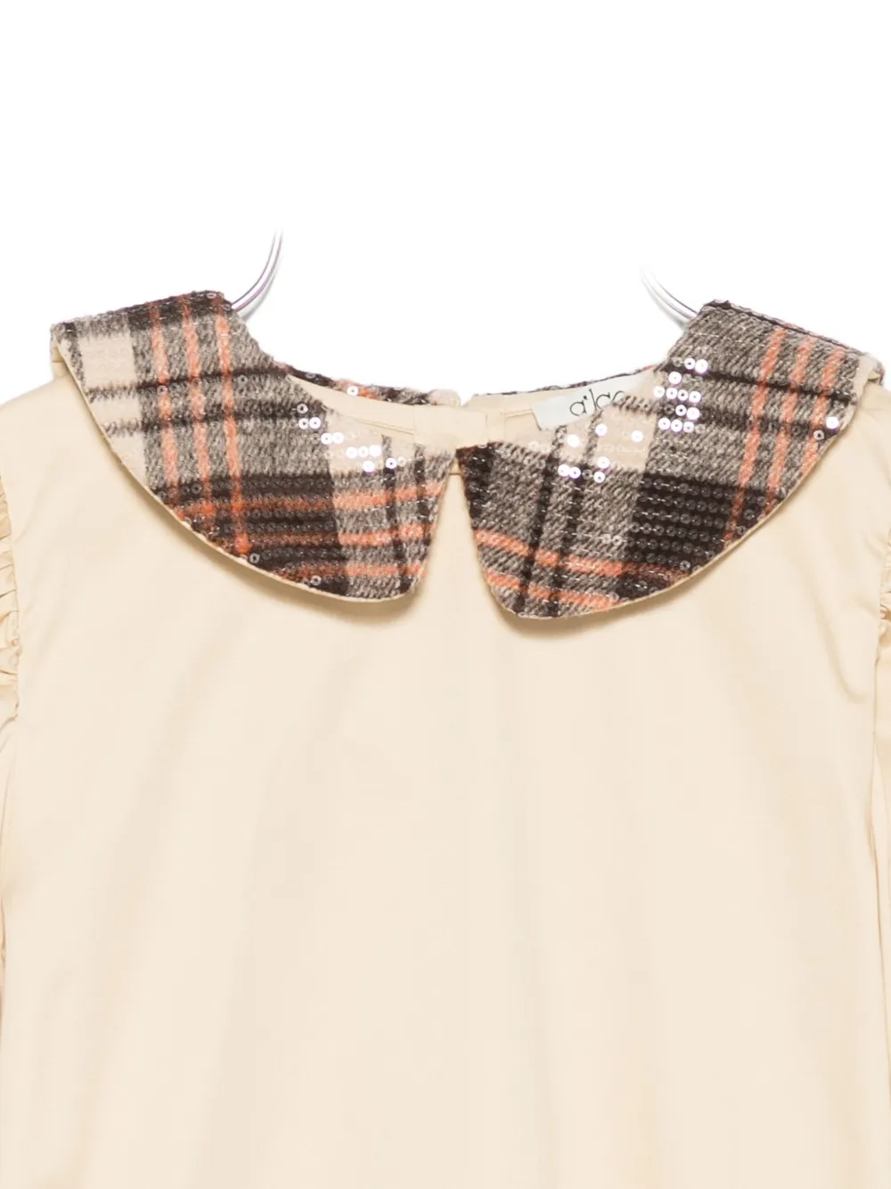 Alapage Checked-collar Blouse In Neutral