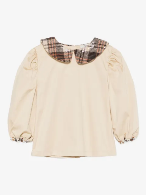 alapage blusa con cuello a cuadros