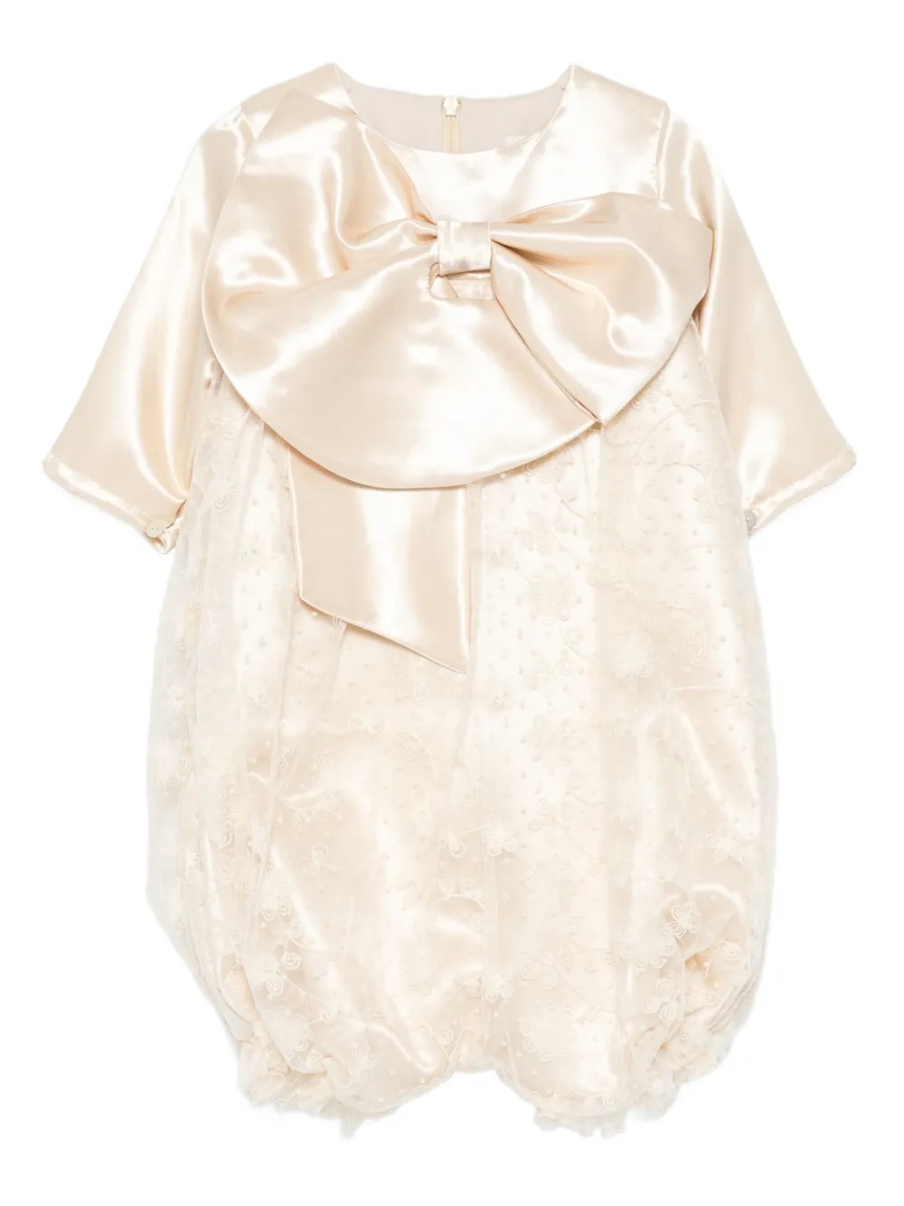 alapage bow-detail lace dress | Neutrals | Image 1