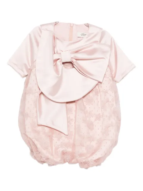 alapage bow-embellished lace-trim romper