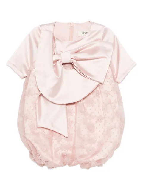 alapage bow-embellished lace-trim romper