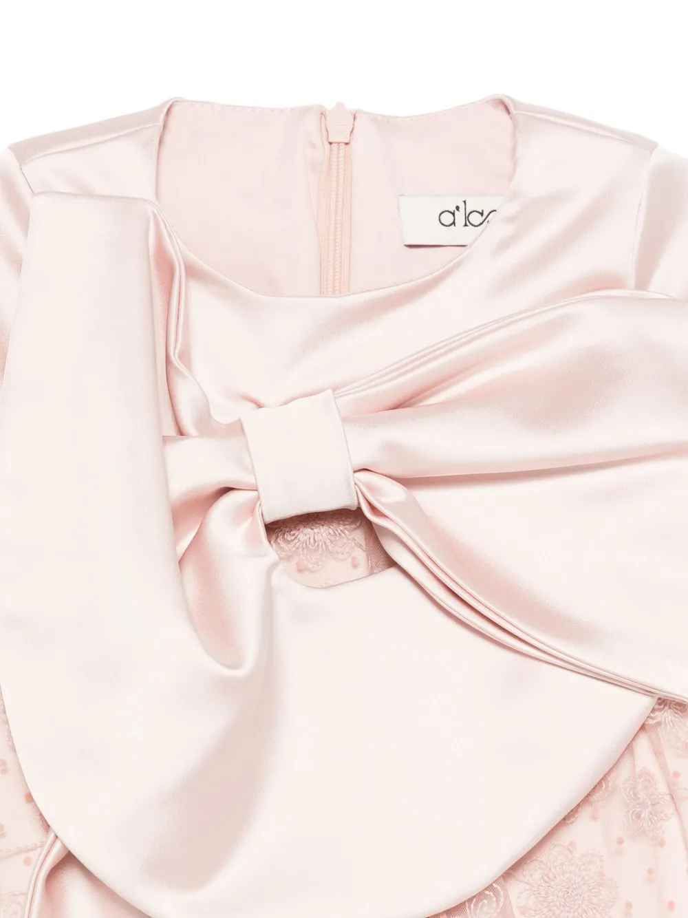  Alapage Bow-embellished Lace-trim Romper - Pink 
