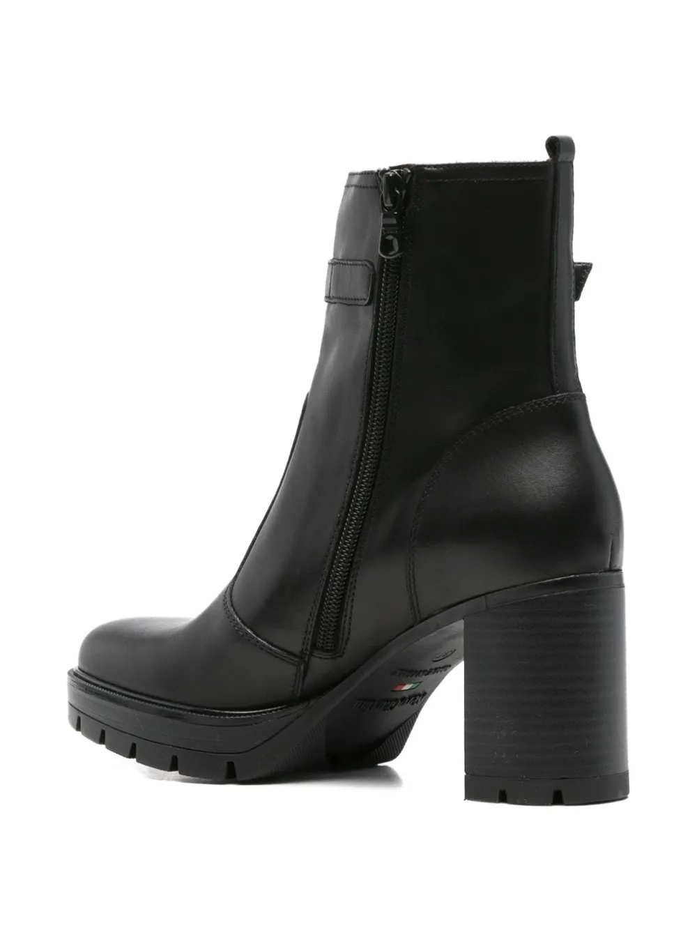 Nero Giardini Buckle-strap Ankle Boots In Black