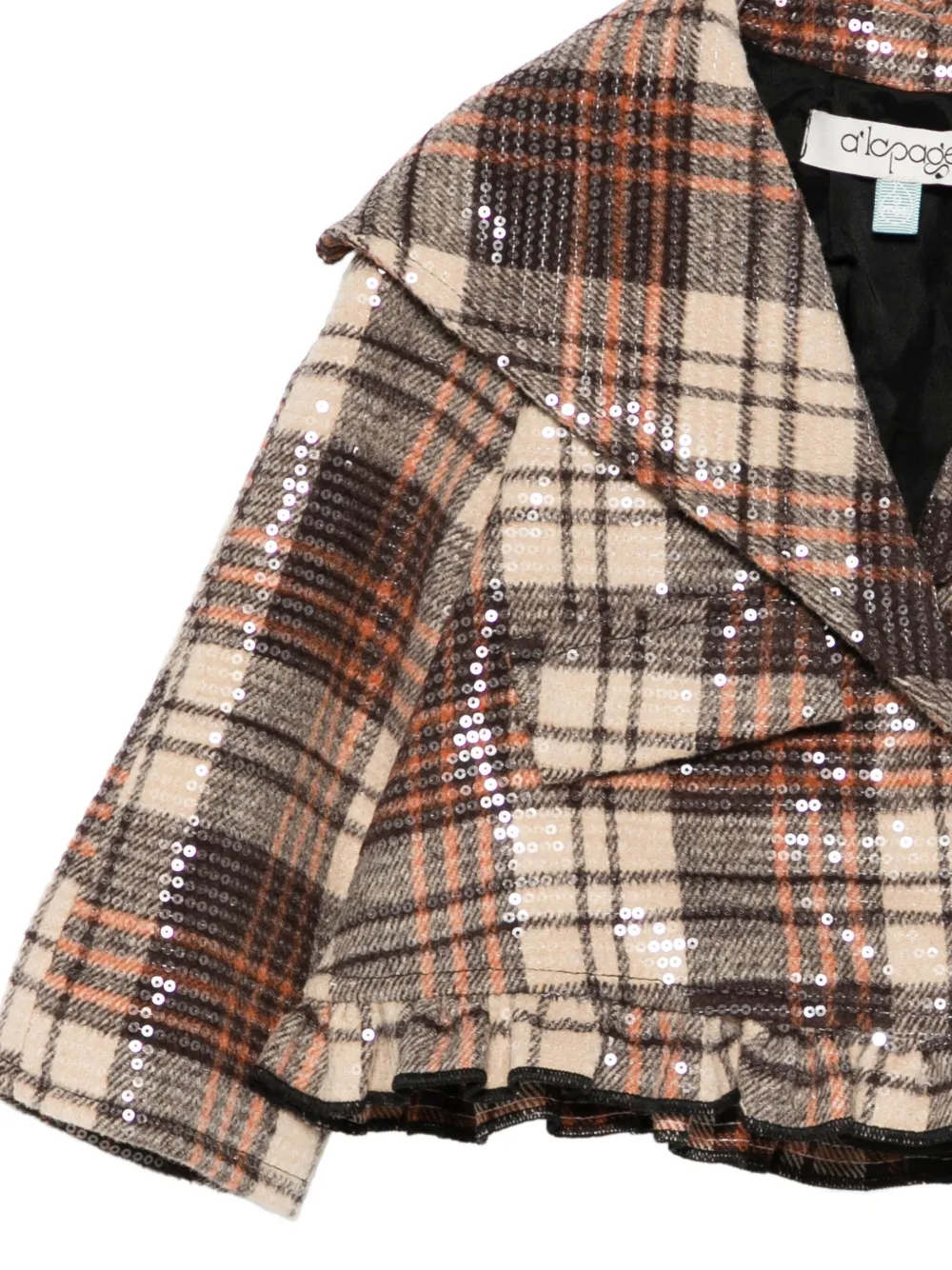  Alapage Sequinned Checked Jacket - Brown 