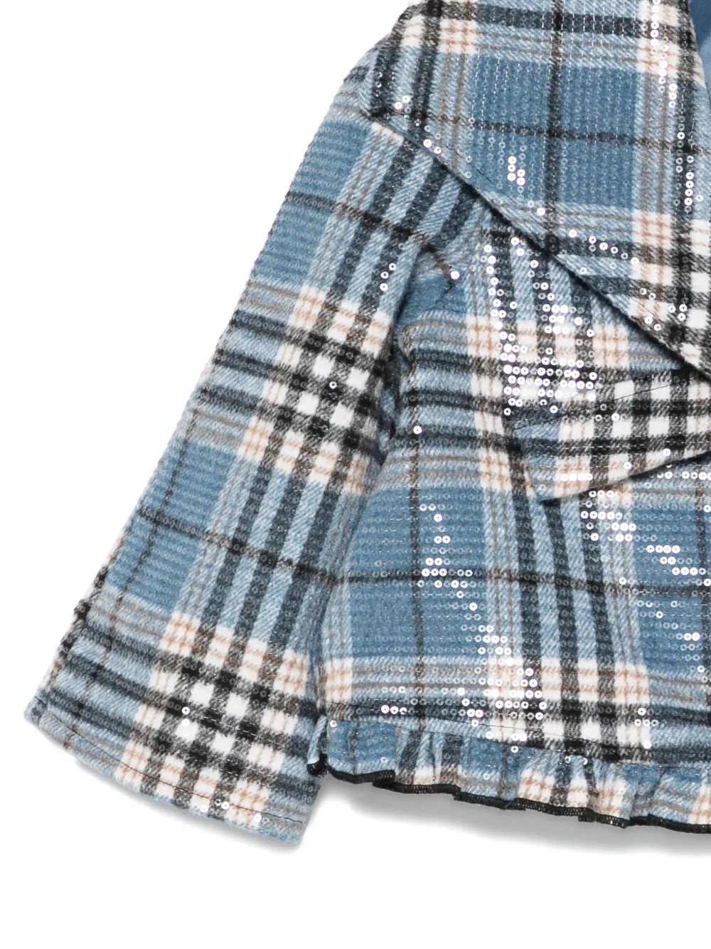  Alapage Sequin-embellished Check Jacket - Blue 