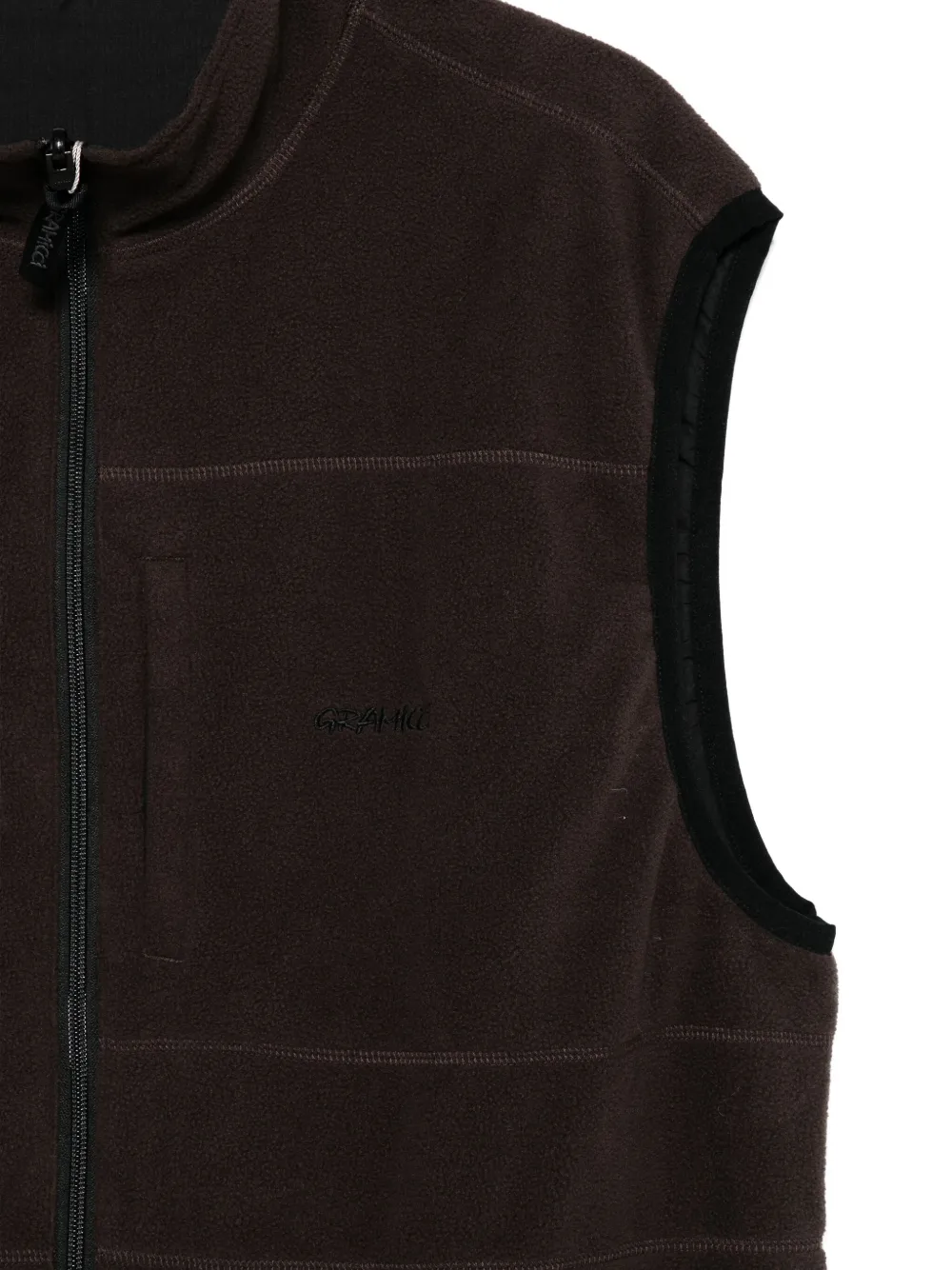 Gramicci Zip-up Gilet In Brown