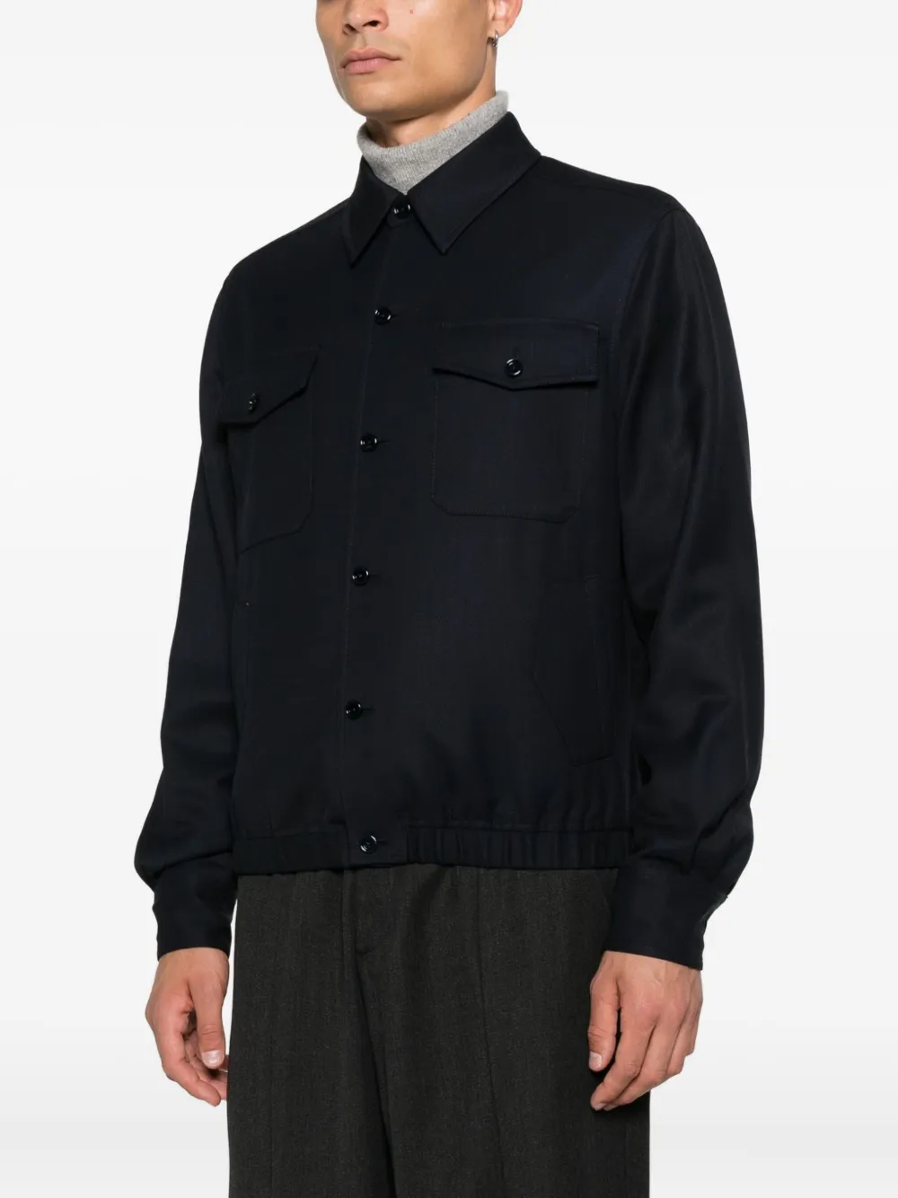 Lardini Shirtjack met klepzak Blauw