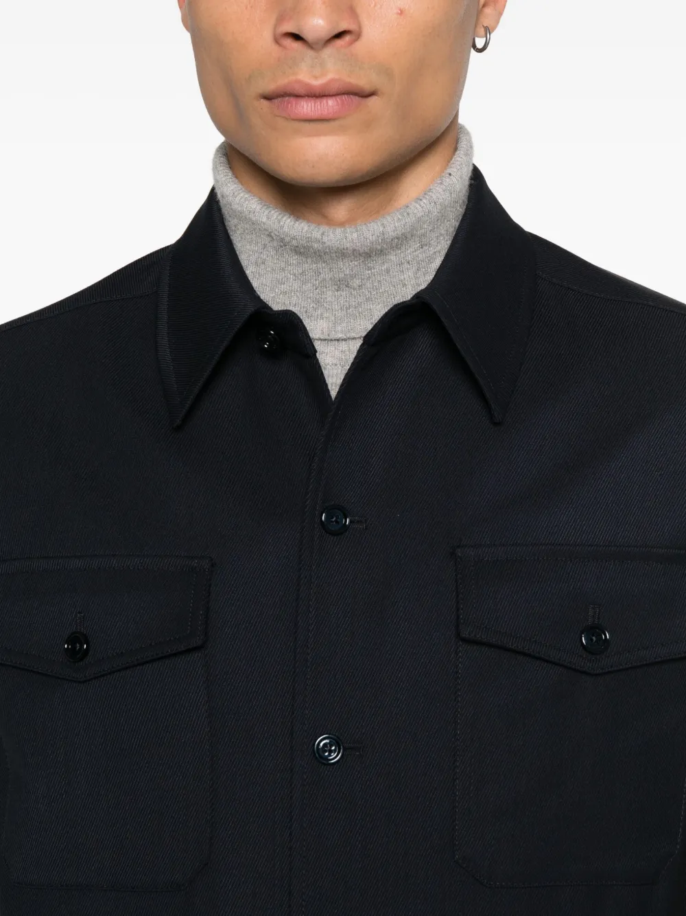 Lardini Shirtjack met klepzak Blauw