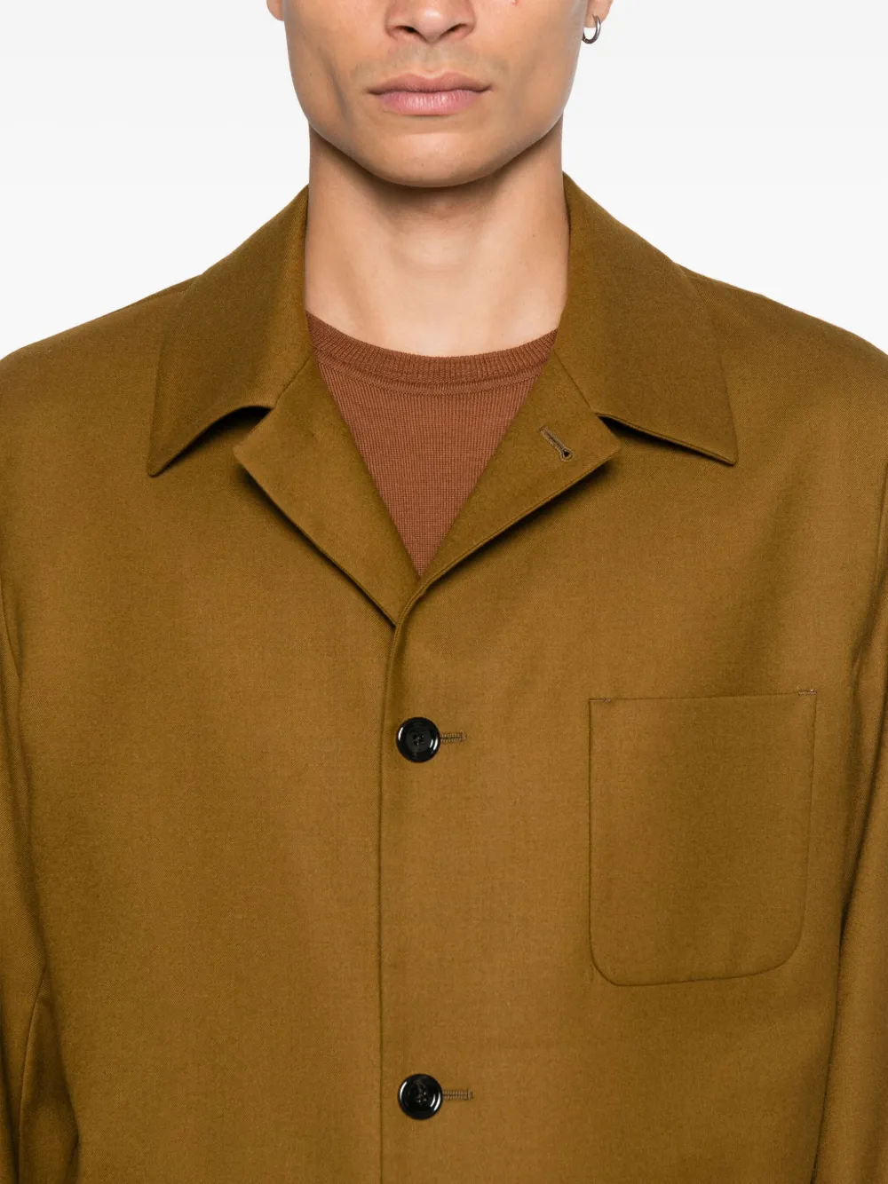 Lardini Shirtjack met opgestikte zak Bruin