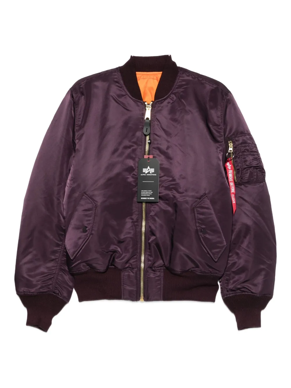 Alpha Industries Zip-up Bomber Jacket In Purple