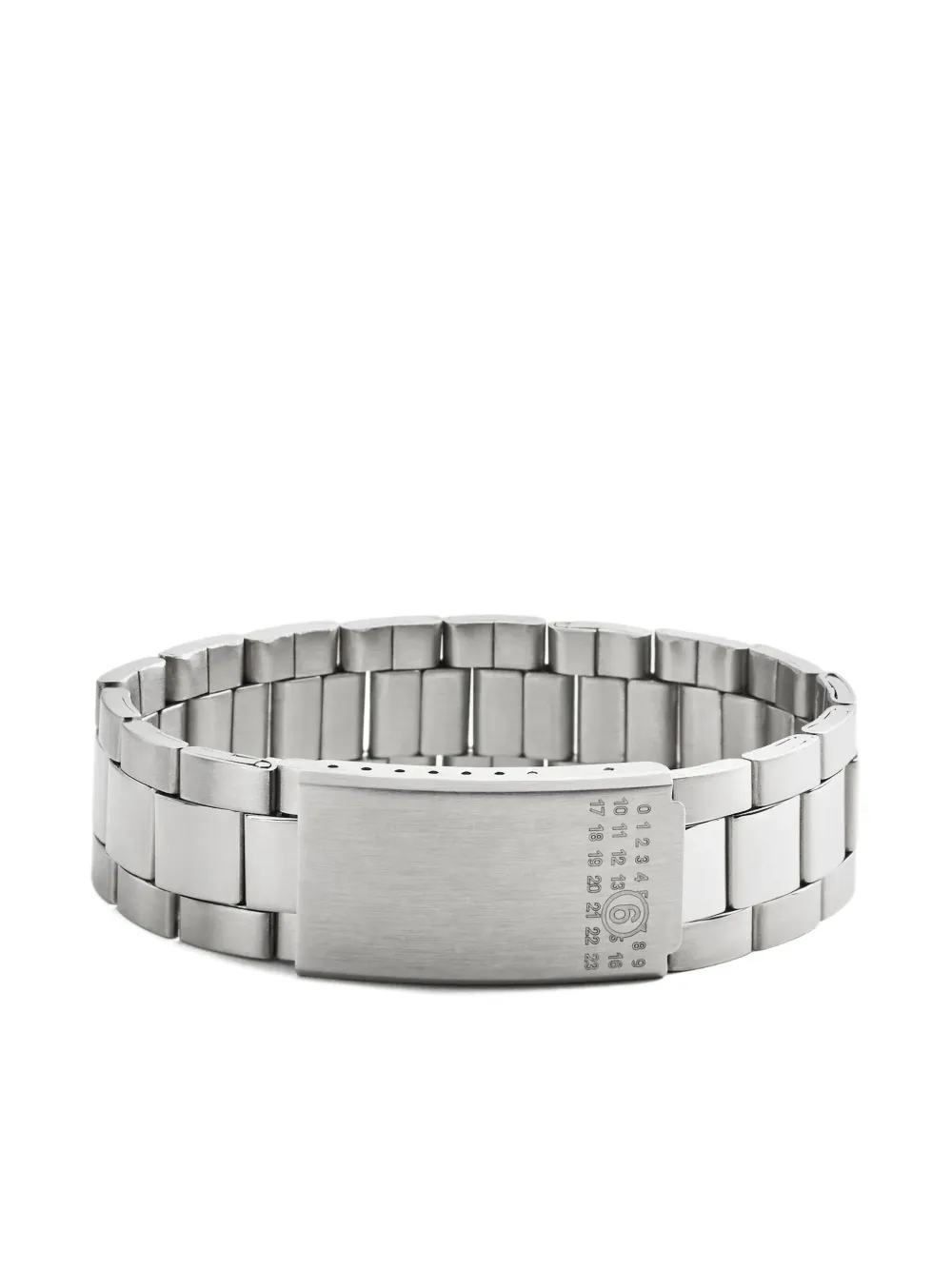 MM6 Maison Margiela numbered-plaque bracelet - Zilver