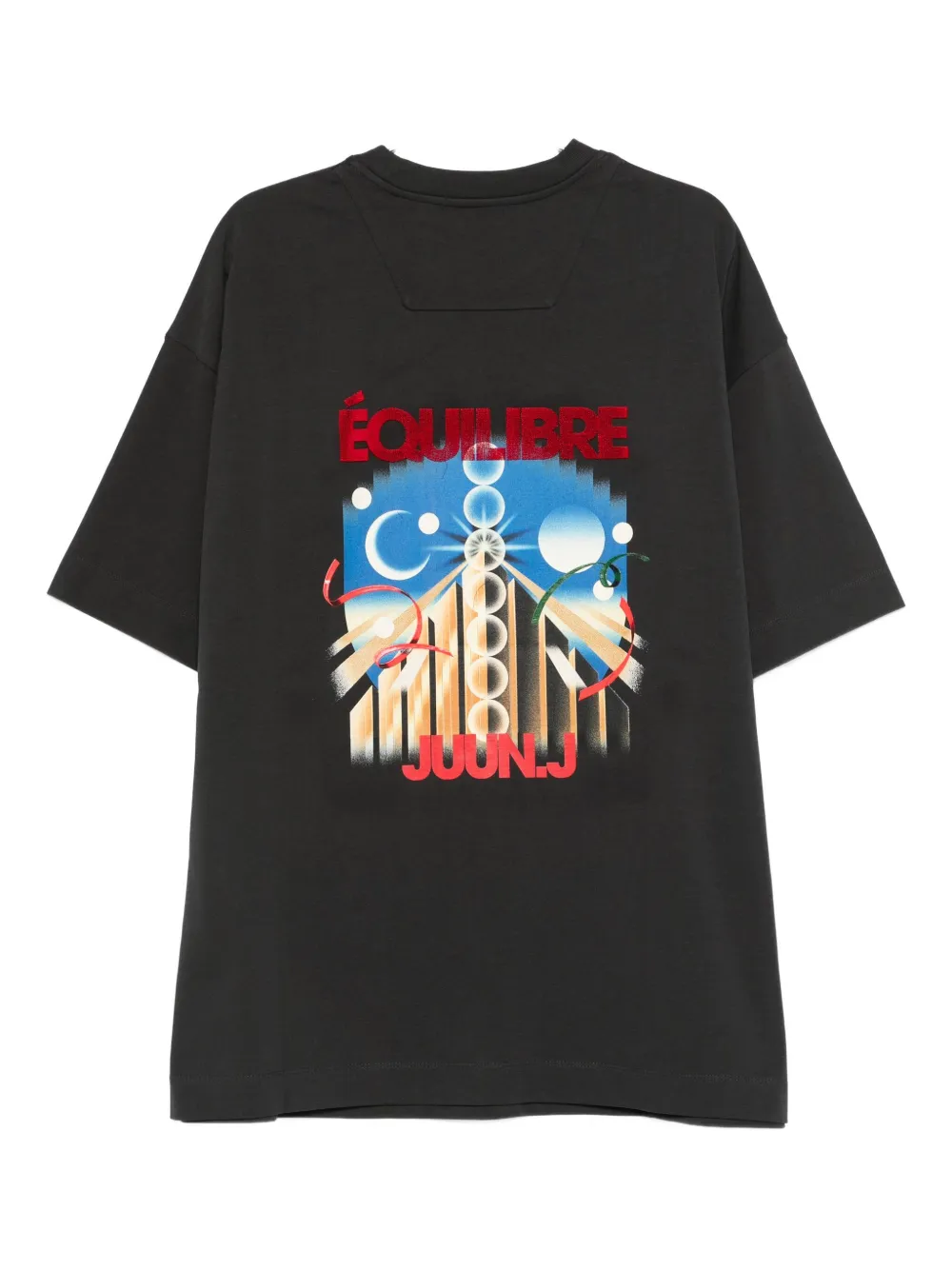 Juun.J logo-embroidered T-shirt - Grijs