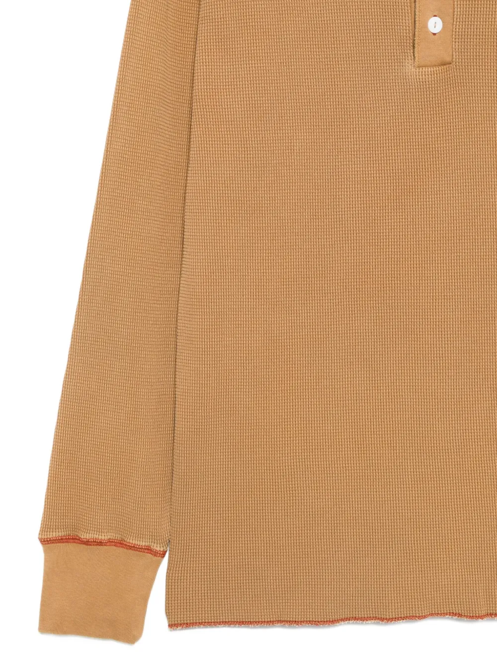  Gramicci Button-placket Waffle Sweater - Brown 