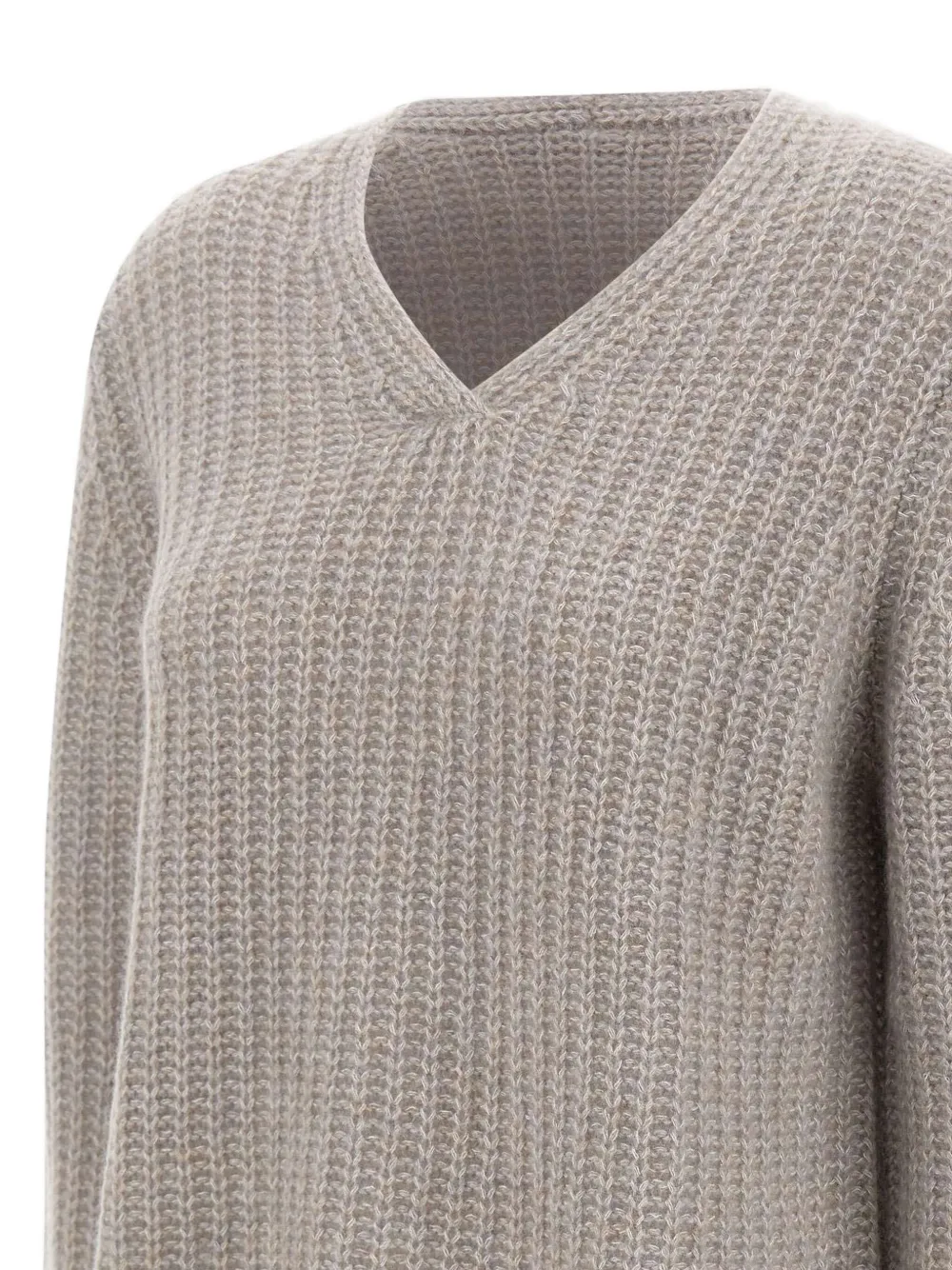 Hemisphere Textured V-neck Jumper In Gray