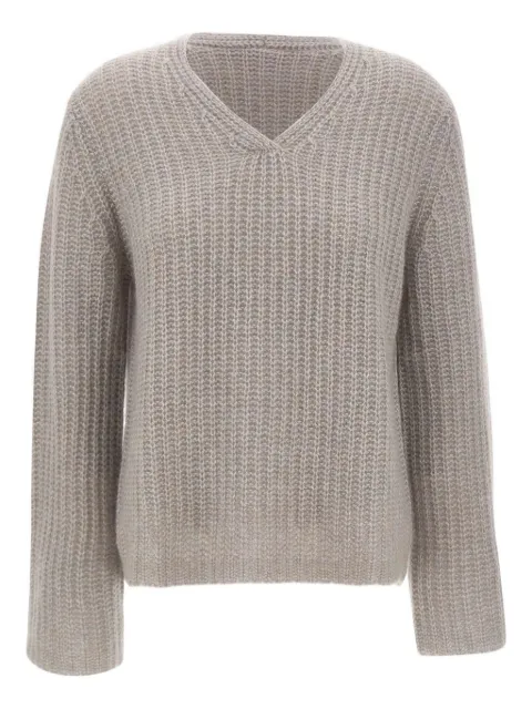 Hemisphere textured V-neck jumper