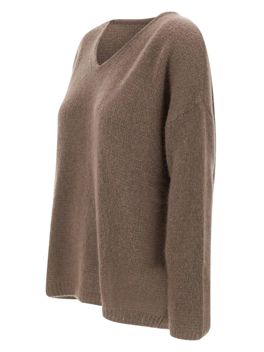  Hemisphere V-neck Jumper - Brown 